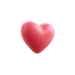Obraz premium A vibrant, glossy red heart shape representing love and affection, isolated on a white background.