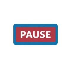 A vibrant graphic design featuring the word 'PAUSE' in bold letters, framed with a colored border, suitable for various creative projects and digital applications.