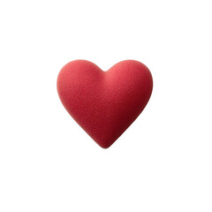 Fototapeta premium A vibrant red heart shape with a smooth texture, perfect for symbolizing love, affection, and emotions, isolated on a white background.