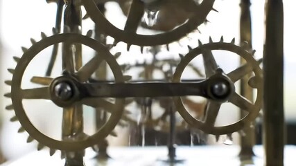 Mechanical Precision: Clockwork Gears In Motion Demonstrating Time