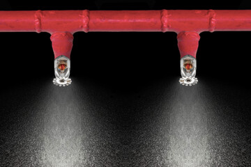 Image of pendent fire sprinkler on white background (with cliiping path). Fire sprinklers are part of an overall safety protocol for fire and life safety.