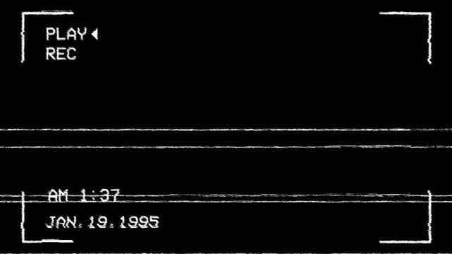 A retro videotape recording screen display with a date from 1995. This nostalgic camcorder viewfinder has glitch and static distortion effects.