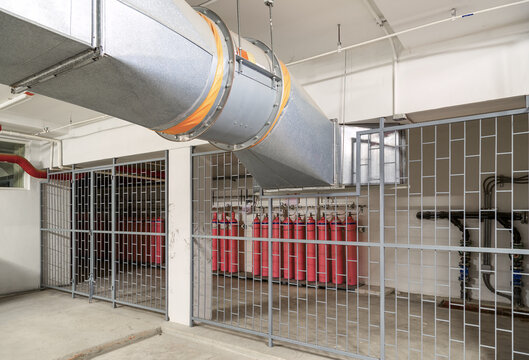 Ventilation System and Heliox Gases (Oxygen in Helium) inside restricted/ hazardous area of industrial building.