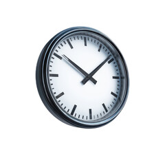 Classic Wall Clock Isolated on White Background for Time Display