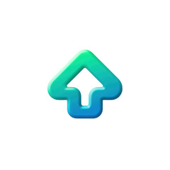 Colorful Abstract Arrow Icon with Gradient and 3D Appearance
