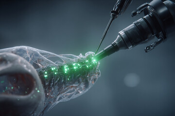 Future of medicine illuminated by AI-generated bone growth predictions, future integrating robotics for minimally invasive procedures, future promising enhanced surgical precision
