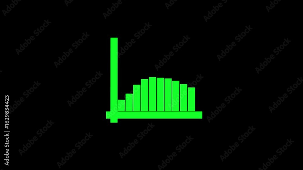 Poster abstract glowing business graph chart animation. graph chart showing marketing sales profit target g