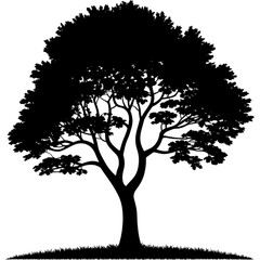 Tree Silhouette with Grass Base