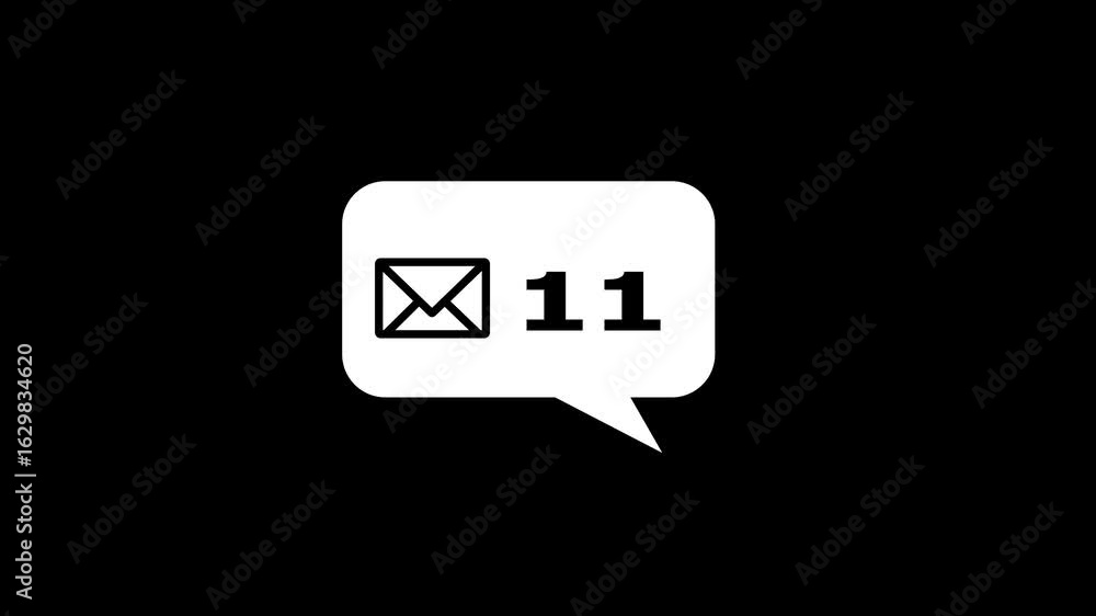 Poster white color message box animation icon conversation notice receive massage animated sign symbol. cou