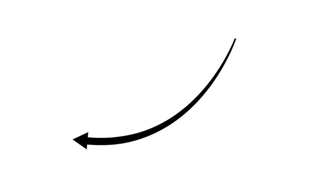  Animated down graph icon design in flat icon style. Abstract arrow growth chart of economy icon black color animated up to  down arrow animation direction animation on black background.