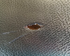 Torn Synthetic Leather with Visible Scratches