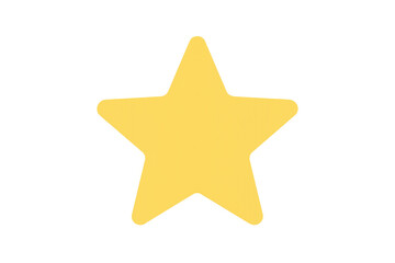 Vibrant yellow star shape with transparent background, offering sleek design element for graphic projects and creative compositions