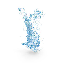 Vertical Water Splash Isolated on Transparent Background