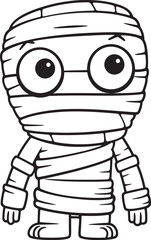 Black Silhouette Logo of Standing Mummy Wrapped Fully Standing Mummy Wrapped Tightly in Bandages Vector Black Icon