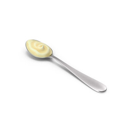 Spoonful of Mayonnaise Isolated on Transparent Background