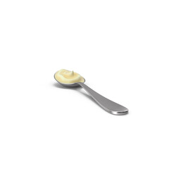 Spoonful of Mayonnaise Isolated on Transparent Background
