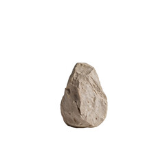 Fototapeta premium Clay stone, light grey, natural material isolated object on a transparent background 