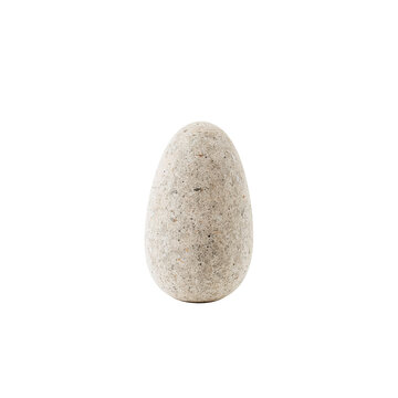 Speckled egg stone, grey texture, decorative pebble isolated object on a transparent background
