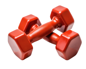 Get fit with these red dumbbells for a healthy lifestyle and energetic workout routine today