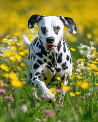 Dalmatian Running Field Flowers