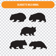 Wild Animal Silhouettes wombat