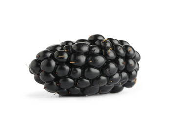 Sweet ripe blackberry on white background
