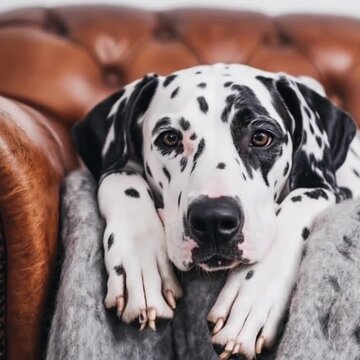 The Epitome of Relaxation: Family dog dalmatian in Tranquil Repose	
