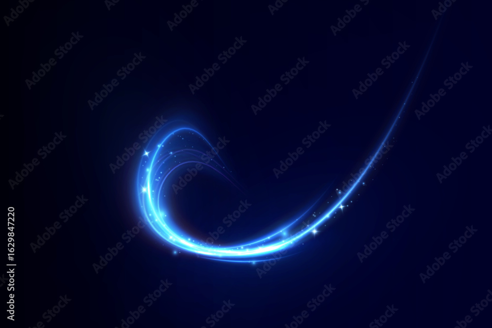 Poster bright blue energy vortex with shimmering particles and motion blur. dynamic impact effect resemblin