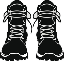 Hiking Boots Silhouette Illustration Perfect for Outdoor Adventure Camping and Trekking Concepts