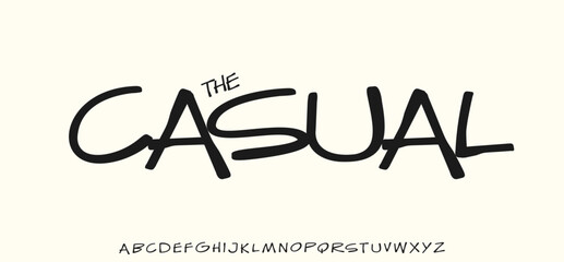 Casual handwritten script alphabet, freestyle sketch font, doodle typeface for rebellious typographic design, graffiti typography, teenage headline, sketch note typographic design. Vector typeset © artyway