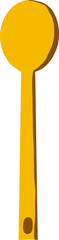 Flat Style Yellow Wooden Spoon Illustration