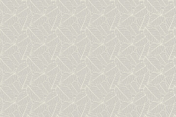 Hand drawn grey leaves luxury seamless pattern. Botanical leves pattern design. Beige line art plant leaves and foliage vector pattern . Outline elegant leaf pattern for fabrics, print, wrapping paper © DesignToonsy