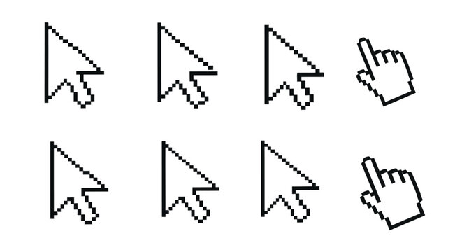 Vector illustration of illustration of various mouse cursor and pointer icons