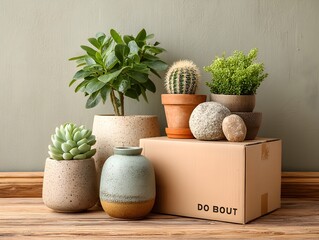a box that has some plants in it