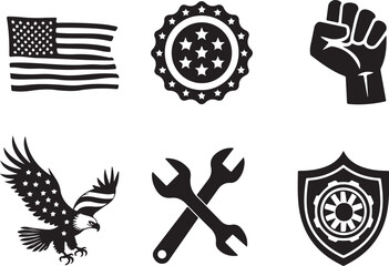 Fototapeta premium American symbols national pride patriotism strength industry unity
