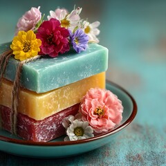 a piece of soap sitting on top of a plate
