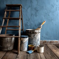 a blue painted wall