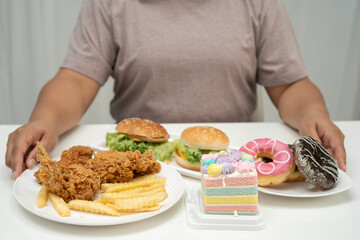 Junk food no good health eating for diet.