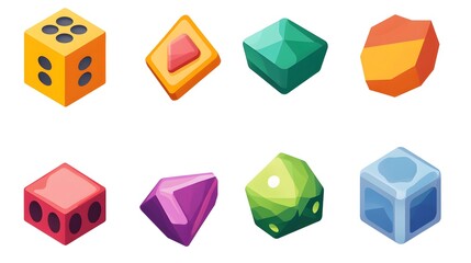 Digital illustration showcases stylized, translucent cubes in yellow, pink, green, and blue.