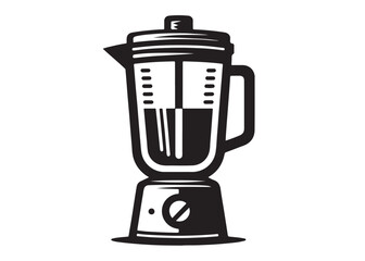 blender logo silhouette vector, blender vector silhouette vector illustration, simple silhouette illustration of blender, kitchen blender logo vector silhouette on white background 