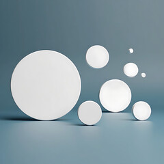 Clean abstract background with layered white circles and soft shadows. AI generated