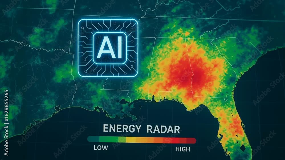 Poster ai technology in energy trading enhances radar data analysis and visualizes high intensity zones for