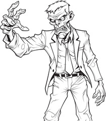 Eerie Zombie Illustration with Pointed Finger Black Vector Design Walking Dead Pointing Hand Gesture Vector Black Logo Icon