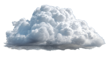 Puffy white fluffy cloud, isolated on white