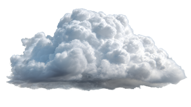 Puffy white fluffy cloud, isolated on white