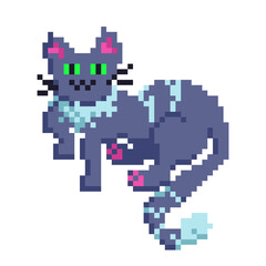 Pixel Art Cat Cartoon