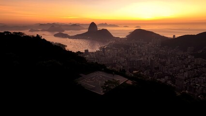 Dona Marta Viewpoint In Rio De Janeiro Brazil. Amazing Countryside Scenery Near Farm And Forest...