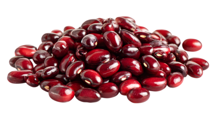 Red azuki beans in pile, isolated on white