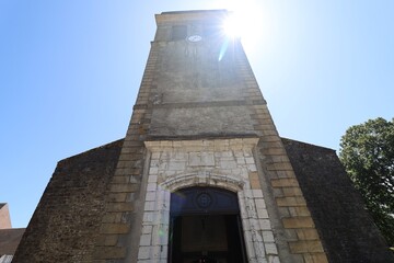 Eglise Saint Germain d'Auxerre, église de style gothique tardif, village de Navarrenx,...