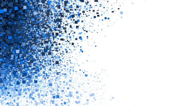 Blue digital pixel background for tech or data design, isolated on white - Powered by Adobe